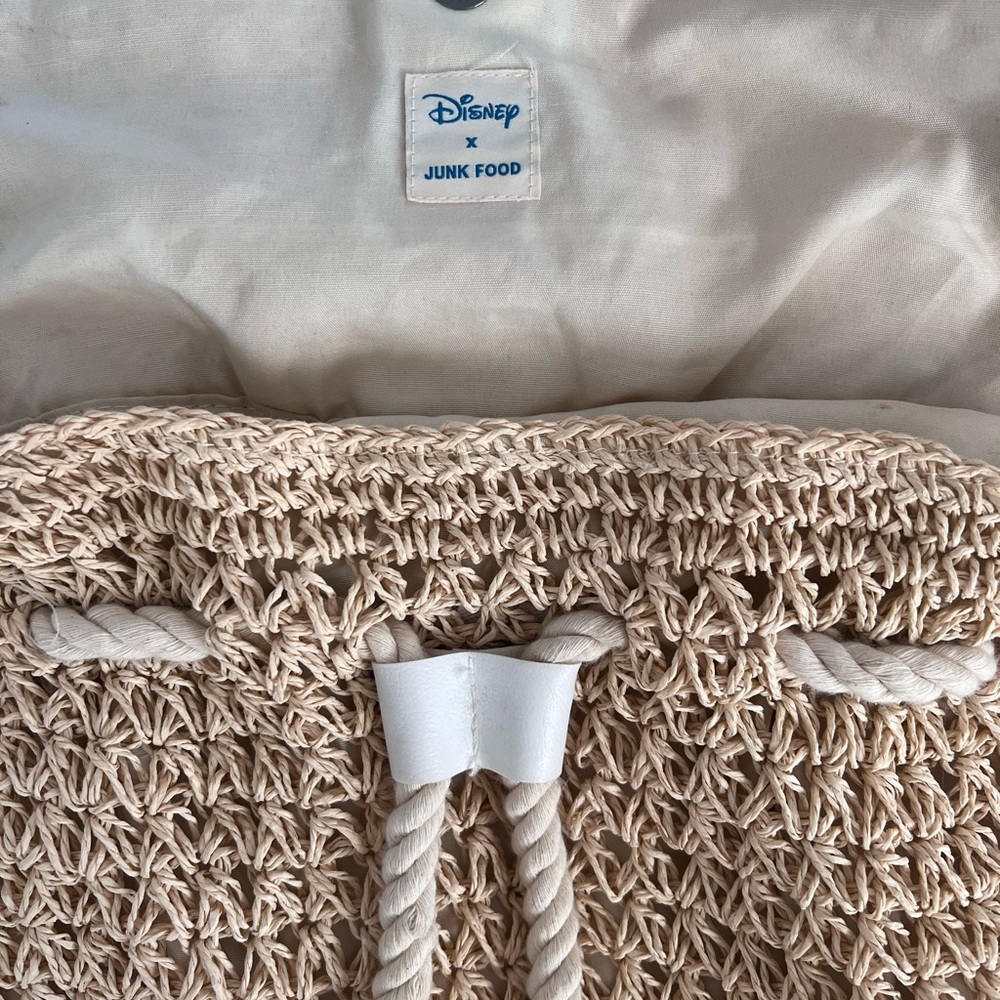 Disney Mickey Mouse Raffia Straw Drawstring Backp… - image 2